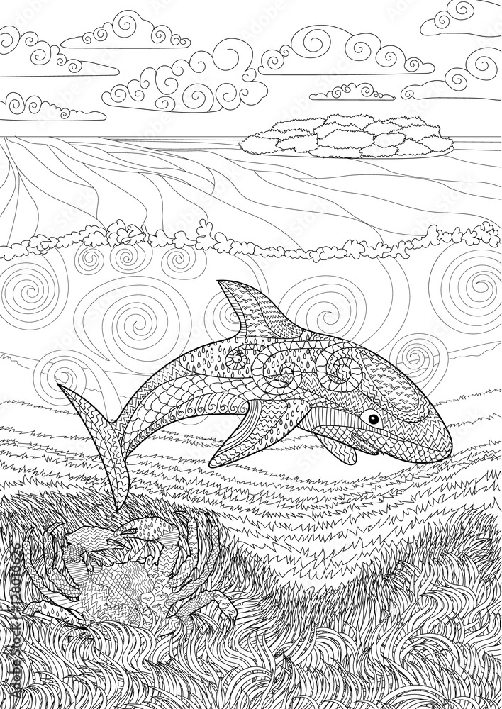 Obraz premium Happy shark with high details.