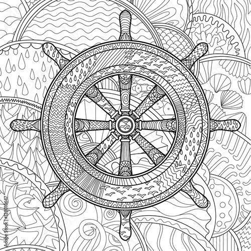 Hand drawn illustration of an helm.