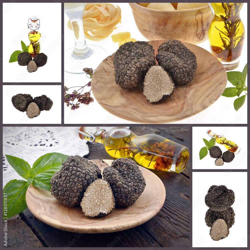 Fotografie fresh  black  mushroom truffle