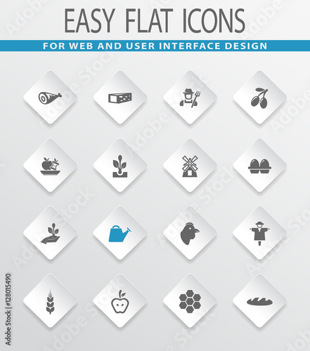 Agriculture and farming icons set