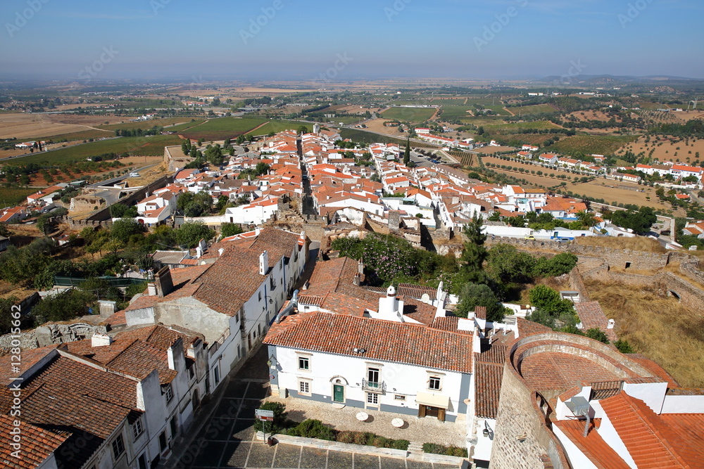 ESTREMOZ, PORTUGAL: View of the Old Town from the Tower of the Three Crowns (Torre das Tres Coroas)  