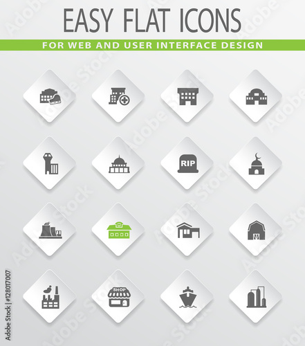 Infrastucture of the city icons set