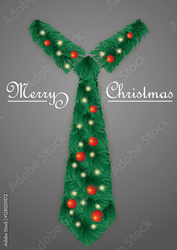 Krawatte Weihnachtskarte Kugeln grau