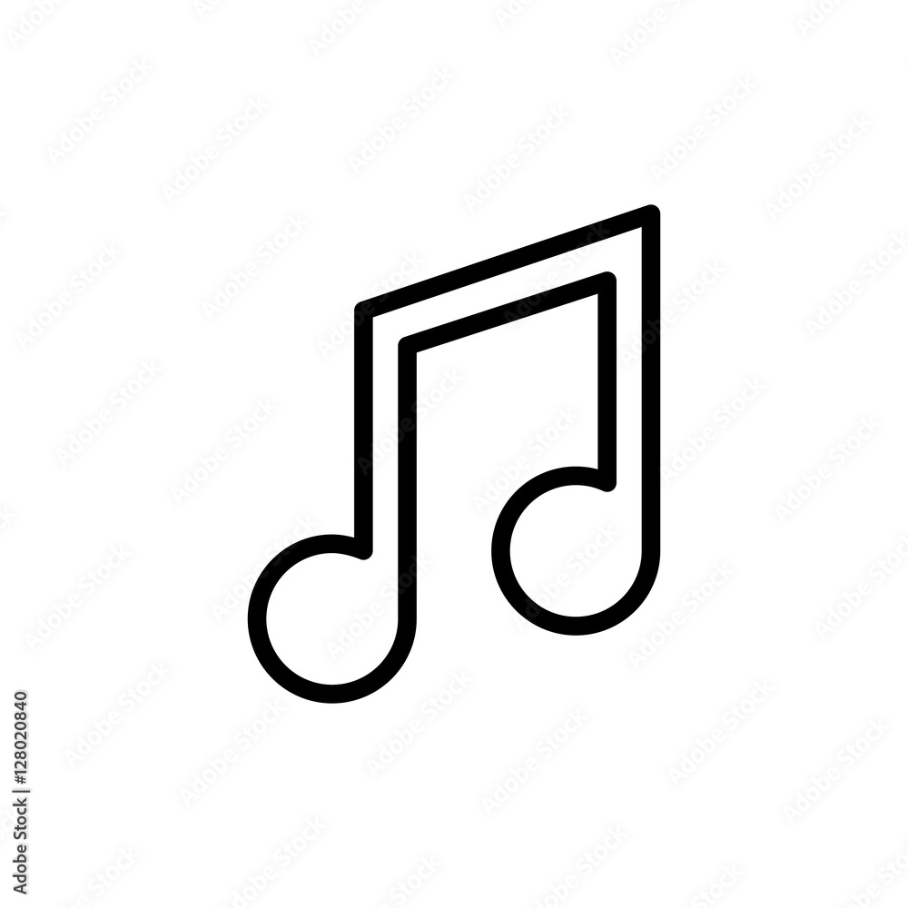 thin line music note icon on white background thin line music note icon on white background