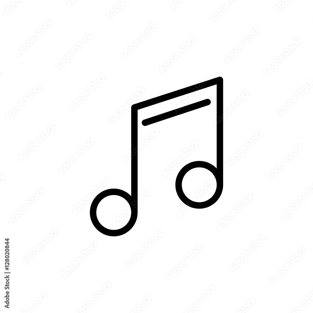 thin line music note icon on white background thin line music note icon on white background