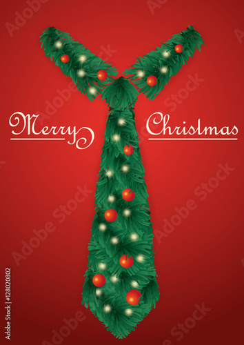 Krawatte Weihnachtskarte Kugeln rot