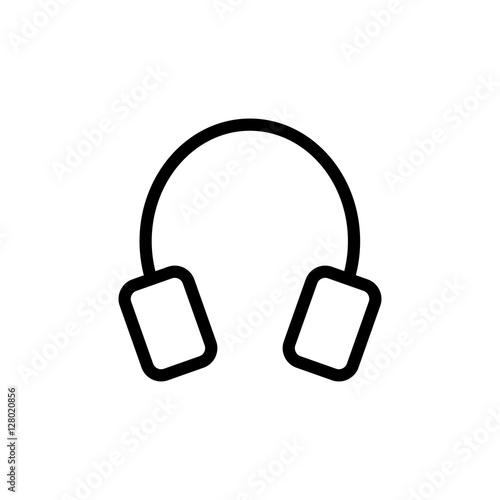 thin line headphones icon on white background