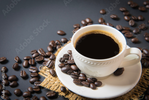 coffee cup and coffee beans