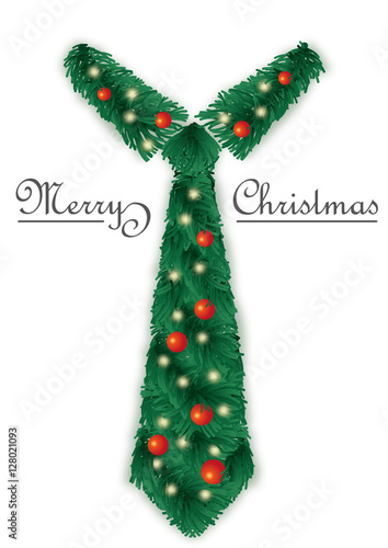 Krawatte Weihnachtskarte Kugeln weiß