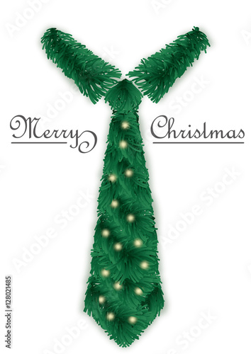 Krawatte Weihnachtskarte weiß