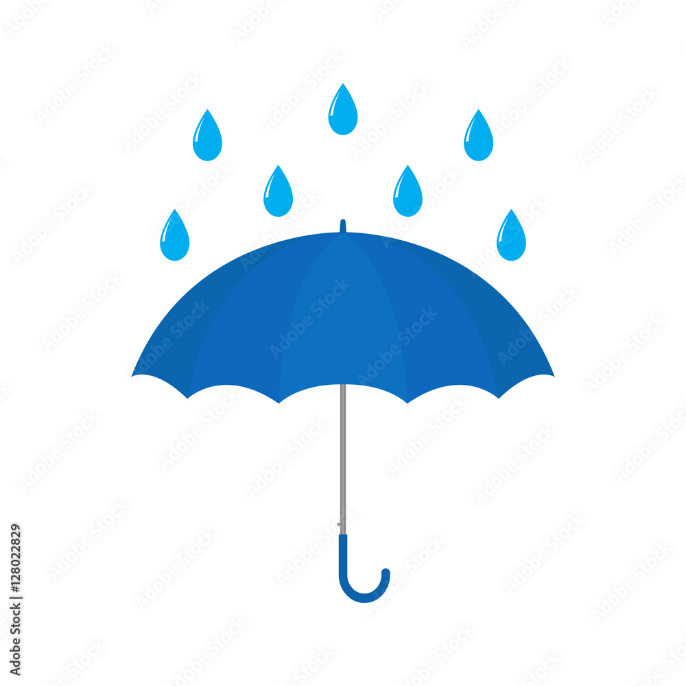 Blue umbrella with raindrop vector Blue umbrella with raindrop vector