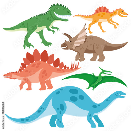 Cute dinosaurs set.