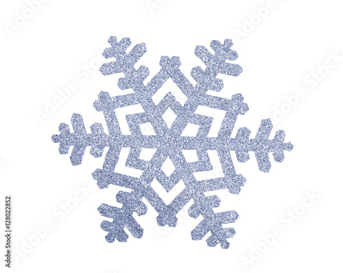 Silver Christmas snowflake isolated on white background
