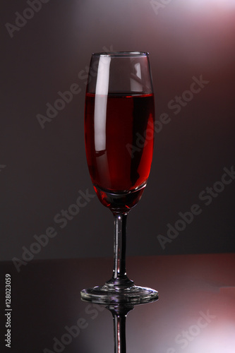 luxury red wine in champagne flute