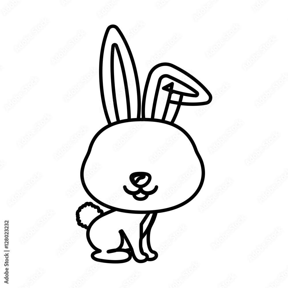 Rabbit cartoon icon. Animal cute adorable creature and friendly theme. Isolated design. Vector illustration Rabbit cartoon icon. Animal cute adorable creature and friendly theme. Isolated design. Vector illustration