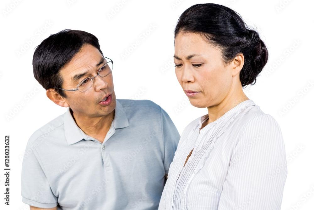 Older asian couple having an argument Older asian couple having an argument