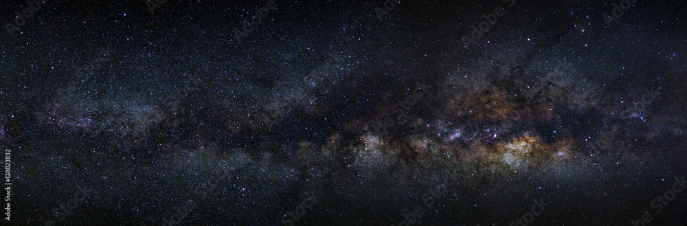 Fototapeta premium panorama galaktyki Drogi Mlecznej na nocnym niebie, długa ekspozycja zdjęcia