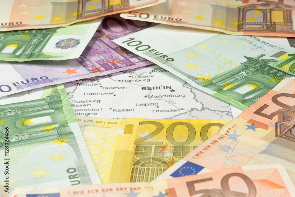 Geld und die Landkarte von Deutschland Geld und die Landkarte von Deutschland