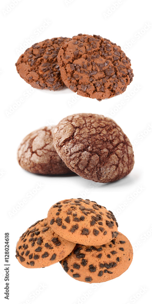 Set of delicious cookies on white background Set of delicious cookies on white background