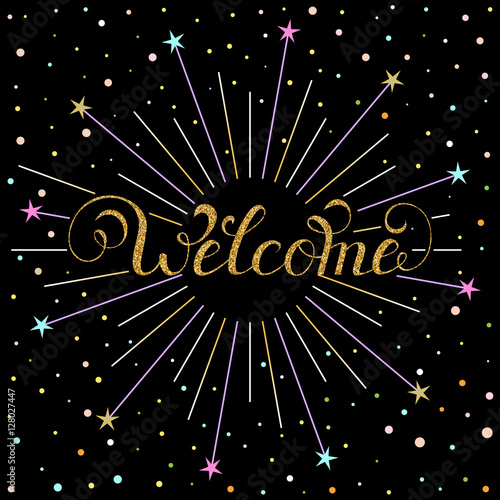 handwriting inscription welcome