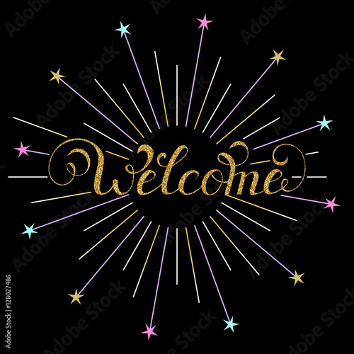 handwriting inscription welcome