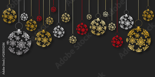 bannière boules de noël