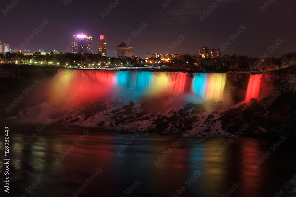 Illumination of Niagara Falls by Night 