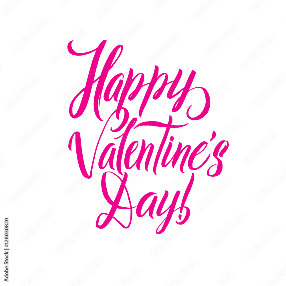 Happy Valentines Day Pink lettering background Greeting Card