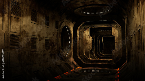 Abandoned Spaceship Interior.  (ID: 128031057)