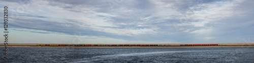 Train captured in panorama