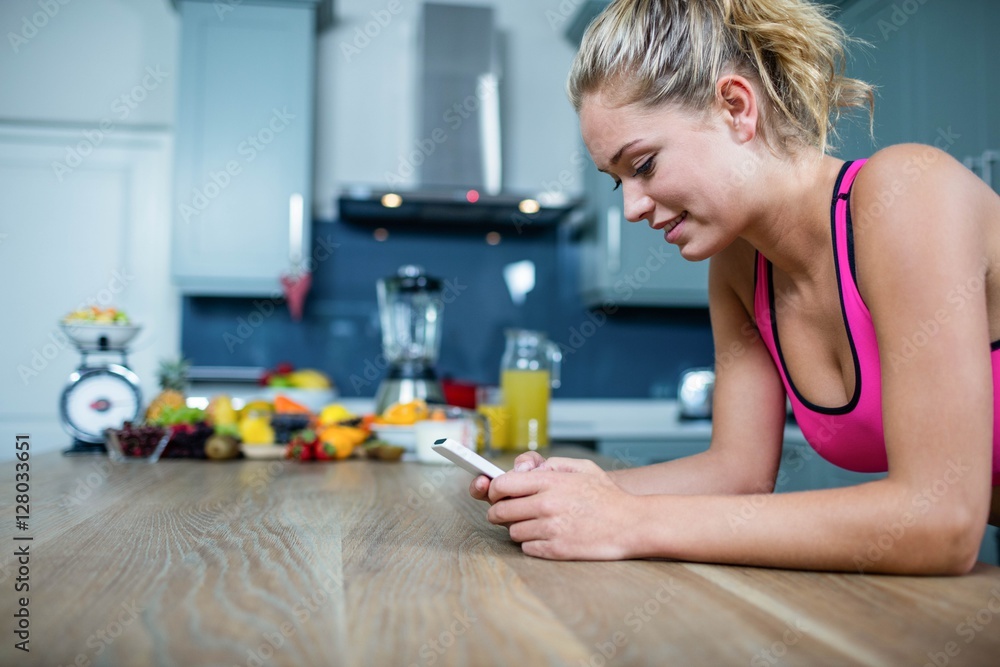 Fit girl sending text messages Fit girl sending text messages