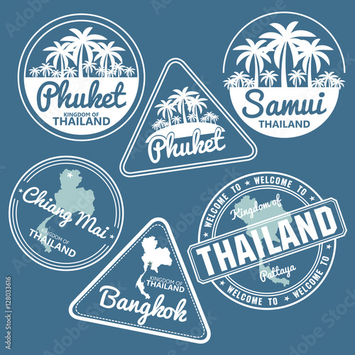 stamp with Thailand map vector
