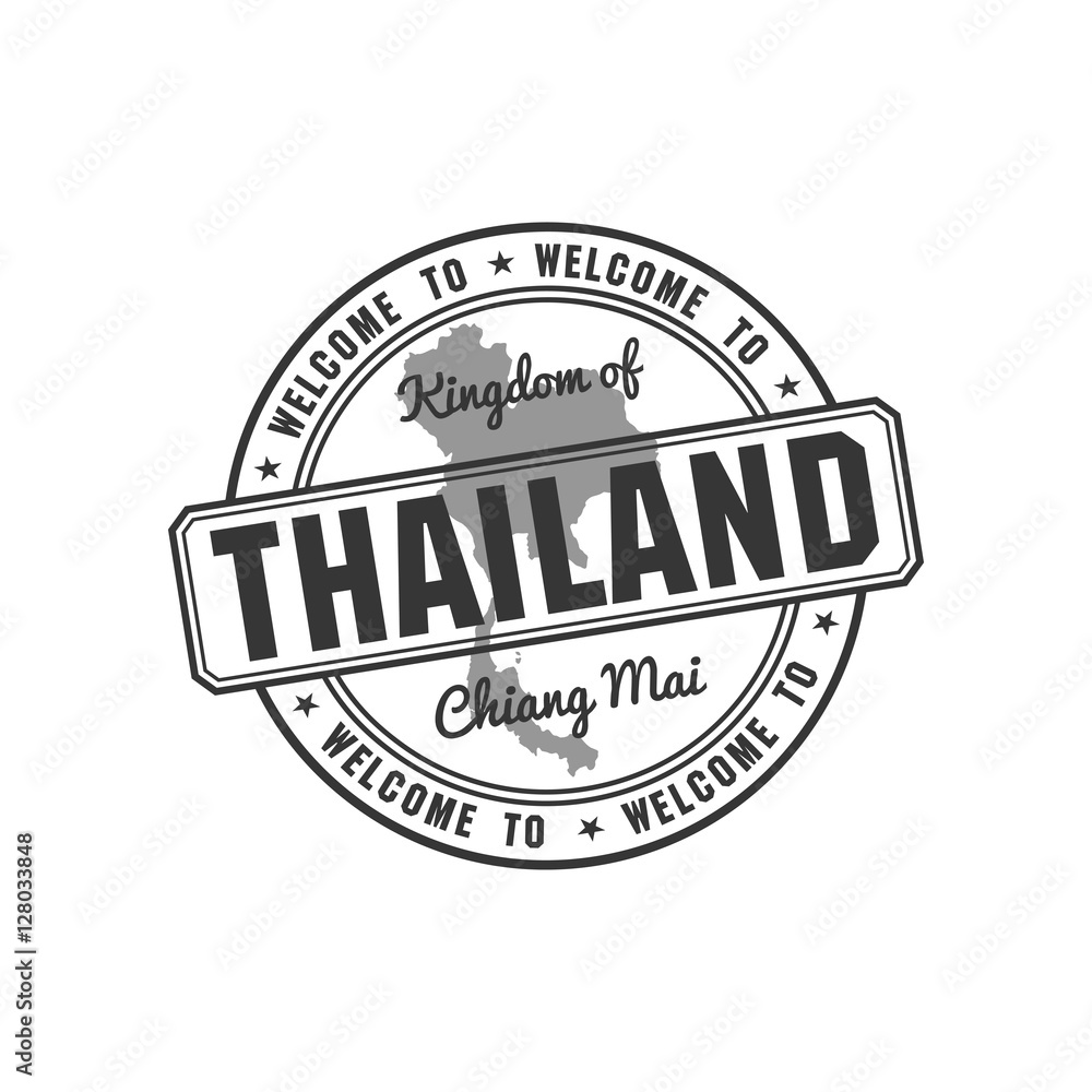 stamp with Thailand map vector