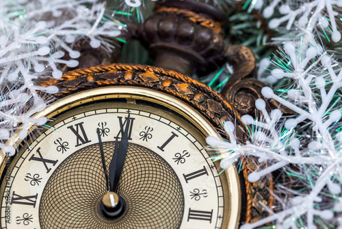 2017 new year clock before midnight