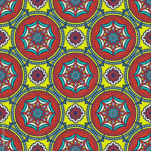 Ethnic floral seamless pattern