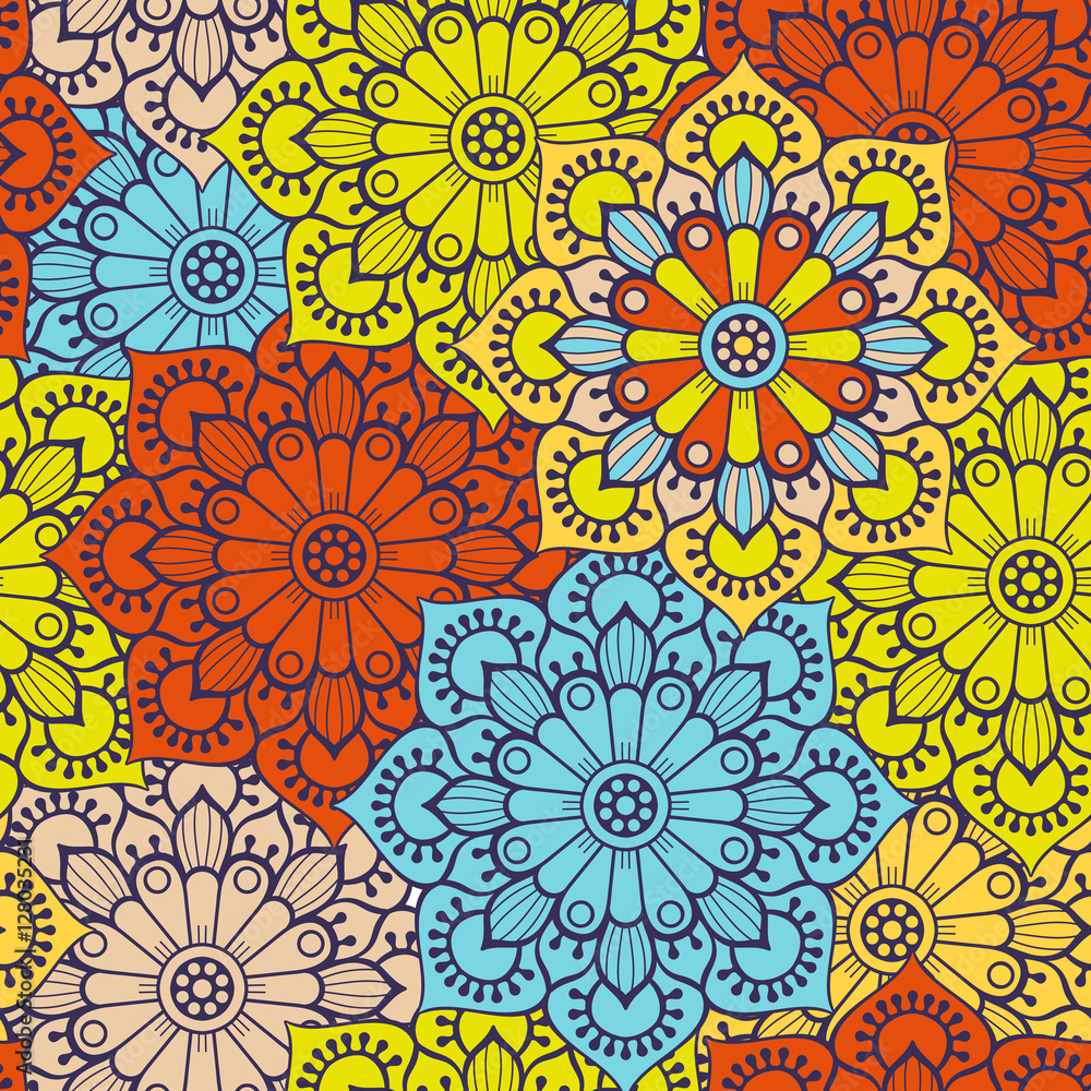 Ethnic floral seamless pattern Ethnic floral seamless pattern