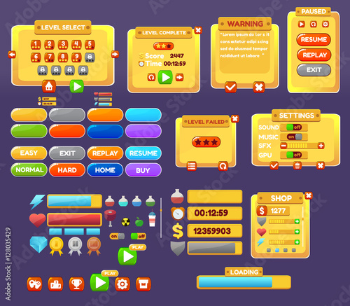 The elements of the game interface.