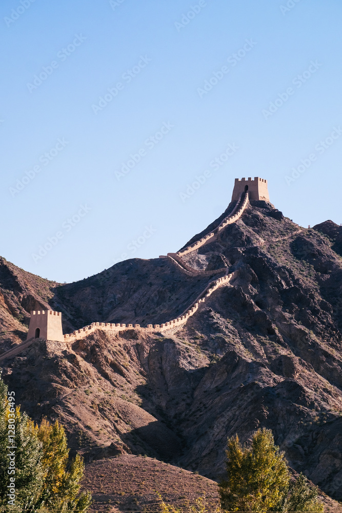 The last point of Great Wall in the west side of China