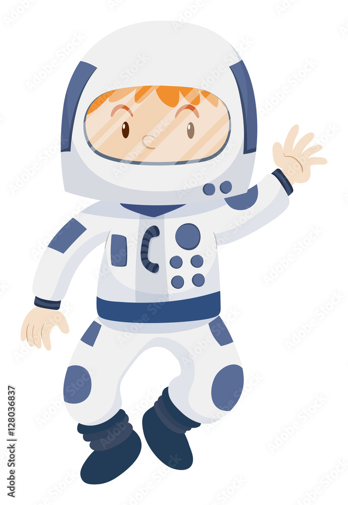 Kid in spacesuit costume