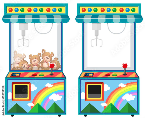 Arcade game machine with dolls