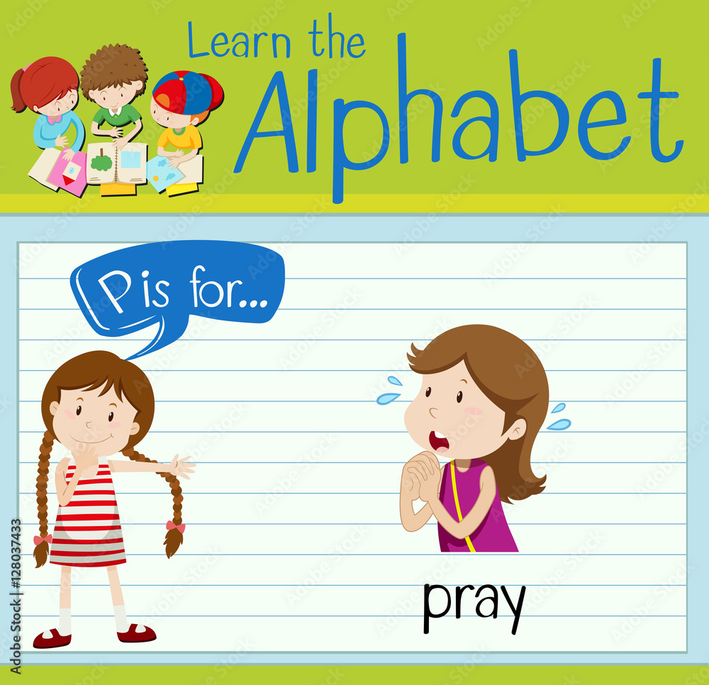 Flashcard letter P is for pray Flashcard letter P is for pray