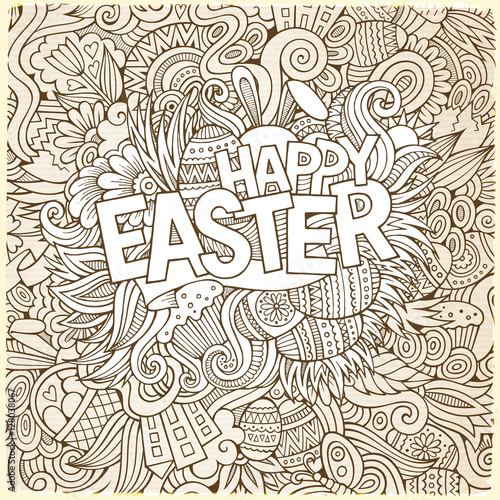 Easter hand lettering and doodles elements © balabolka