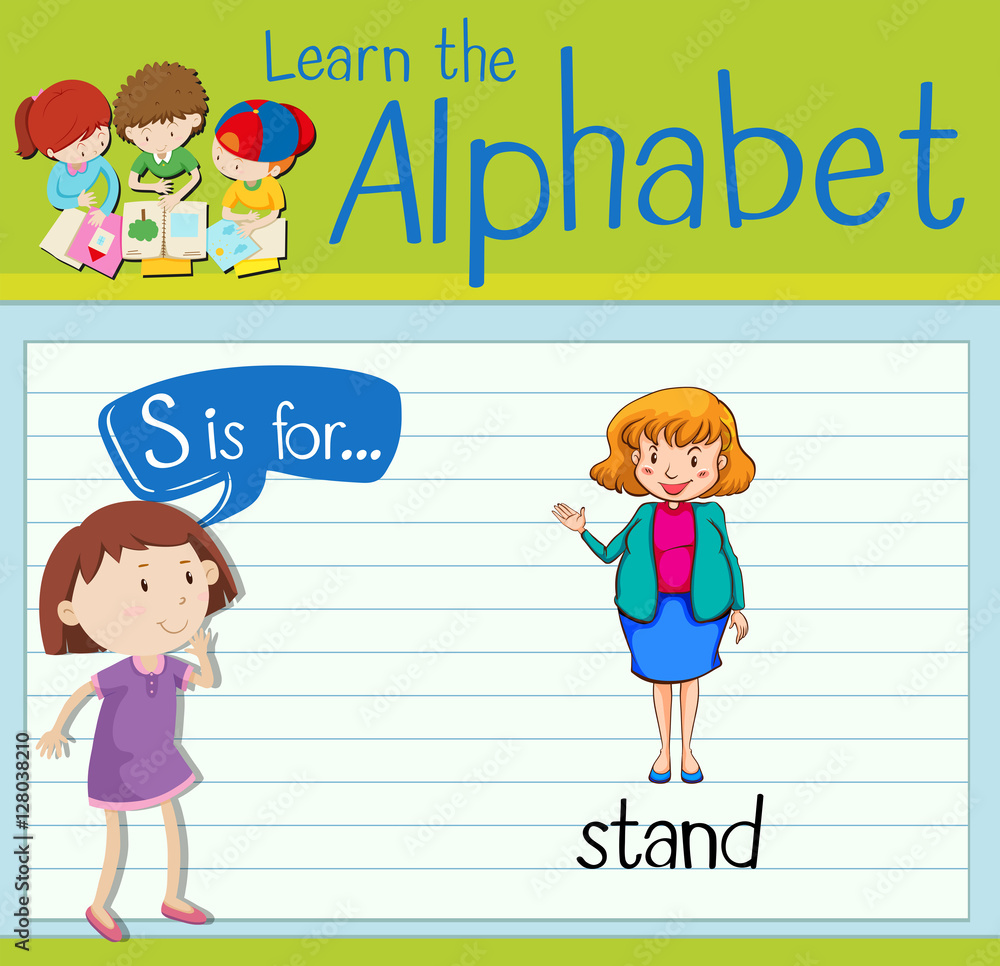 Flashcard letter S is for stand Flashcard letter S is for stand