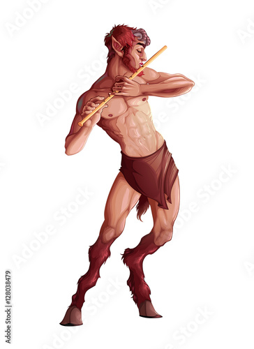 Faun playing the flute