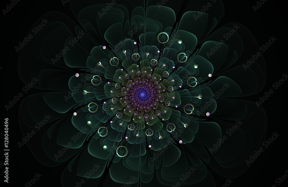 abstract green and blue fractal flower computer generated image abstract green and blue fractal flower computer generated image