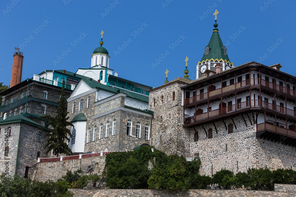 Russian St. Pantaleon Orthodox monastery at Mount Athos