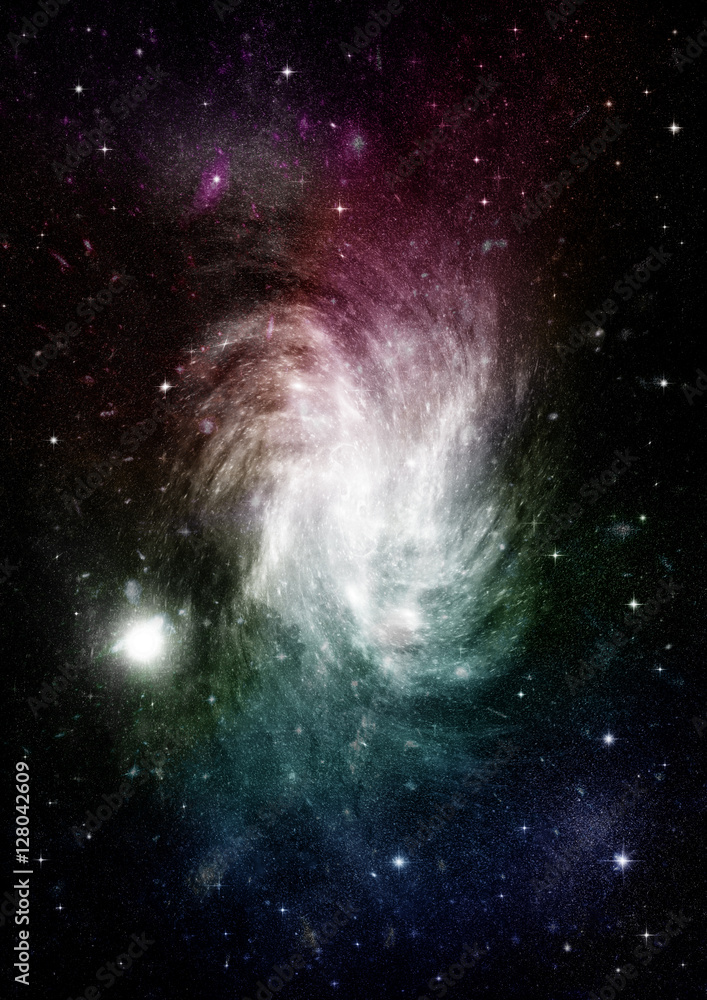 Naklejka premium Stars, dust and gas nebula in a far galaxy