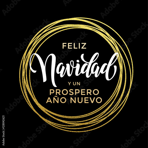 Feliz Navidad, Prospero Ano Nuevo Spanish New Year Christmas text