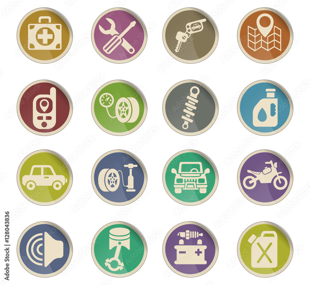 car shop icon set car shop icon set