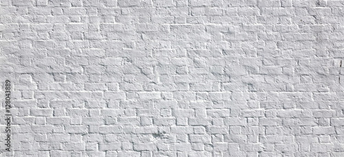 White Washed Vintage Brick Wall With Shabby Plaster Background
